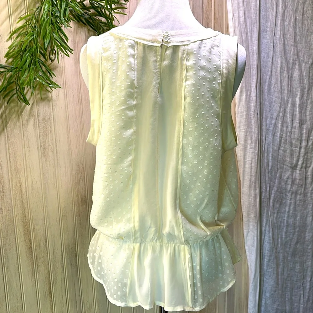 Daniel Rainn Silk Lined Peplum Blouse, Medium, NWOT, Cream Ecru Sheer Elegant - Picture 6 of 14